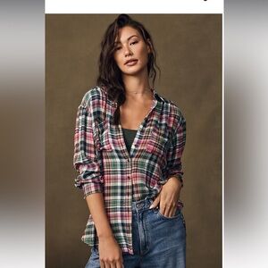 Anthropologie Pilcro The Hadley Relaxed Buttondown Shirt M